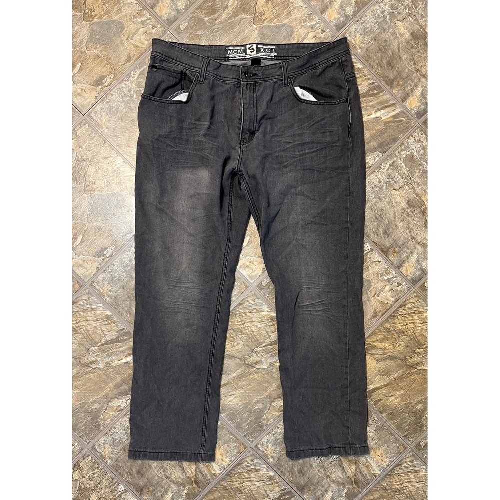 Southpole Jeans Men 40 Black Faded Straight Leg Streetwear MCM XCI Denim
